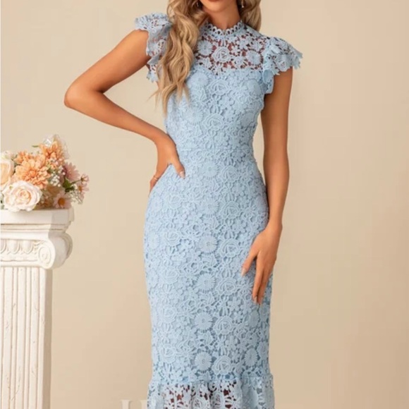 Just Me Dresses & Skirts - Just Me Midi Dress in Elegant Blue
